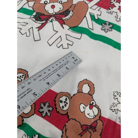 90s Vintage Sweater One Size White Teddy Bear Holiday - Picture 9 of 9